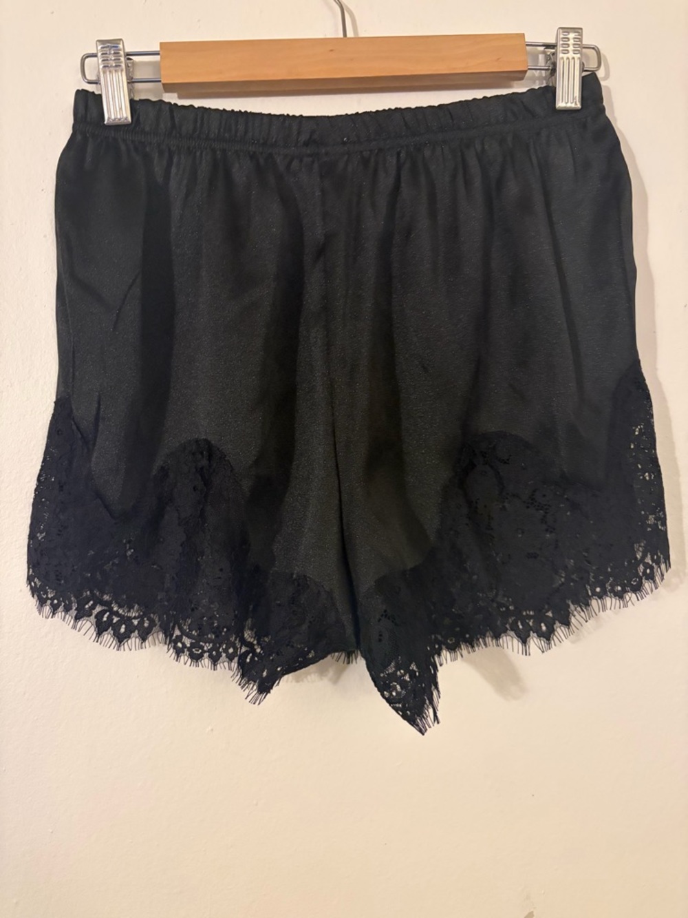 Black Lace-Trim Women’s Shorts